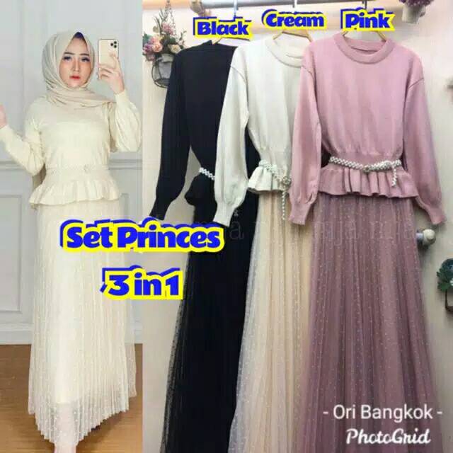 Gamis tile mix rajut import