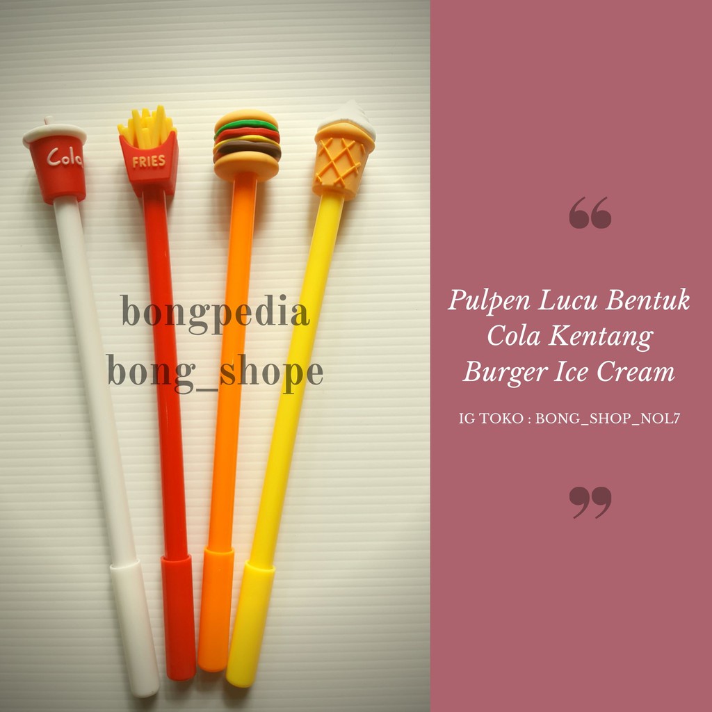 

Pulpen Lucu Bentuk Soda Kentang Ice Cream Burger|Pen Lucu Bentuk Soda Kentang Ice Cream Burger
