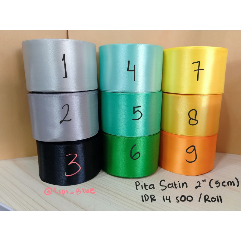 

Pita Satin 2" (5 cm) | pita kado hampers parcel hiasan craft kerajinan handmade