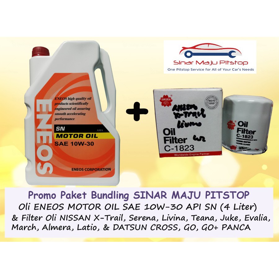 Jual Paket Oli ENEOS OIL 10W30 SN 4 Ltr & Filter NISSAN XTRAIL