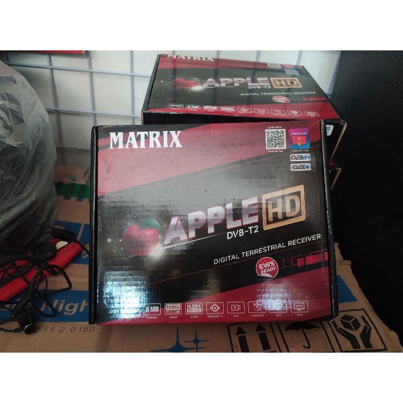 STB Set Top Box Matrix Aple HD merah Siaran tv digital