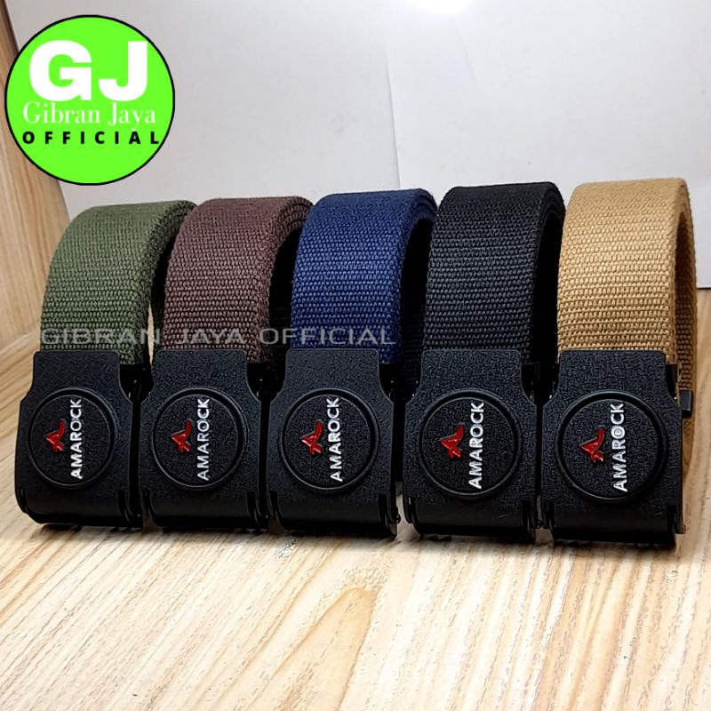 Gesper Ikat Pinggang Katun Polos  Kepala Putar Pria