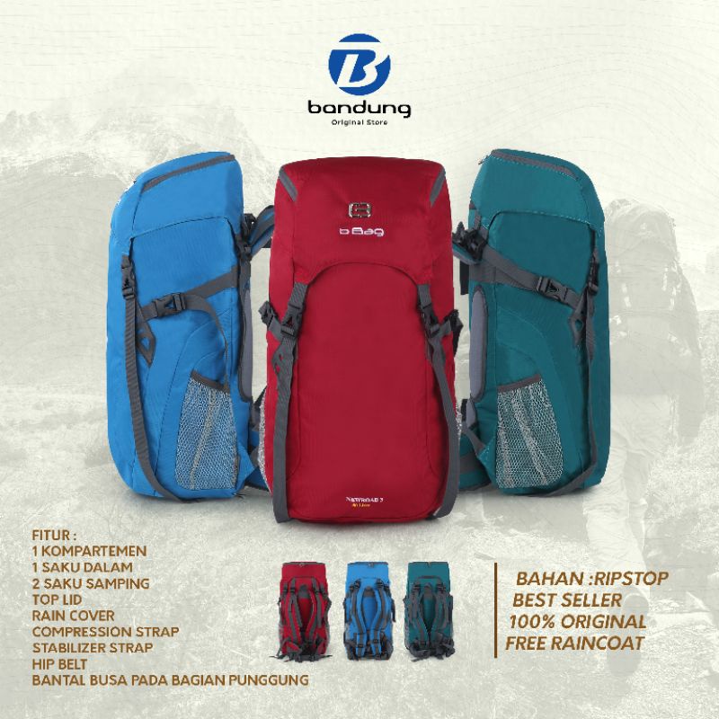 Bos - Tas Gunung Carrier Newroad 3 50 Liter Pria Wanita Keril Punggung Original Premium Terbaru