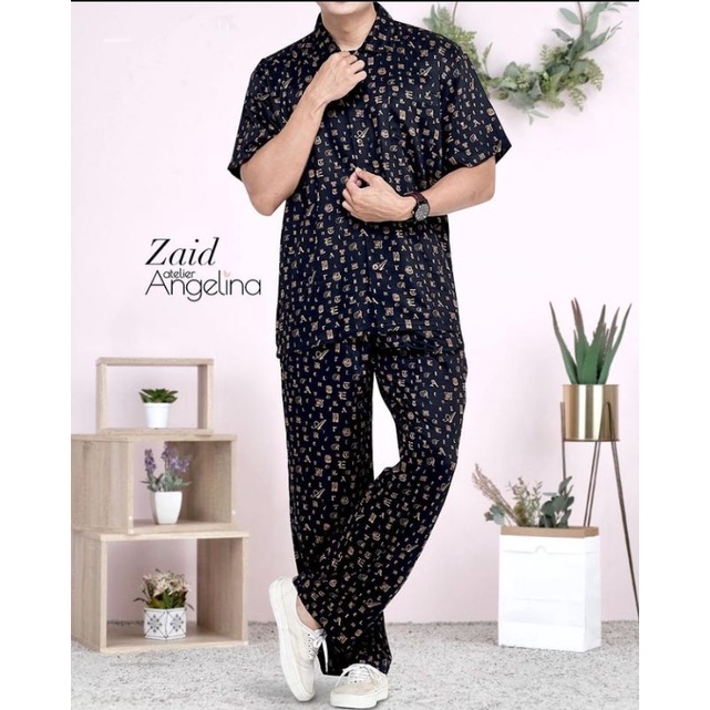 Preloved Zaid Pajamas A Letters Black Atelier Angelina