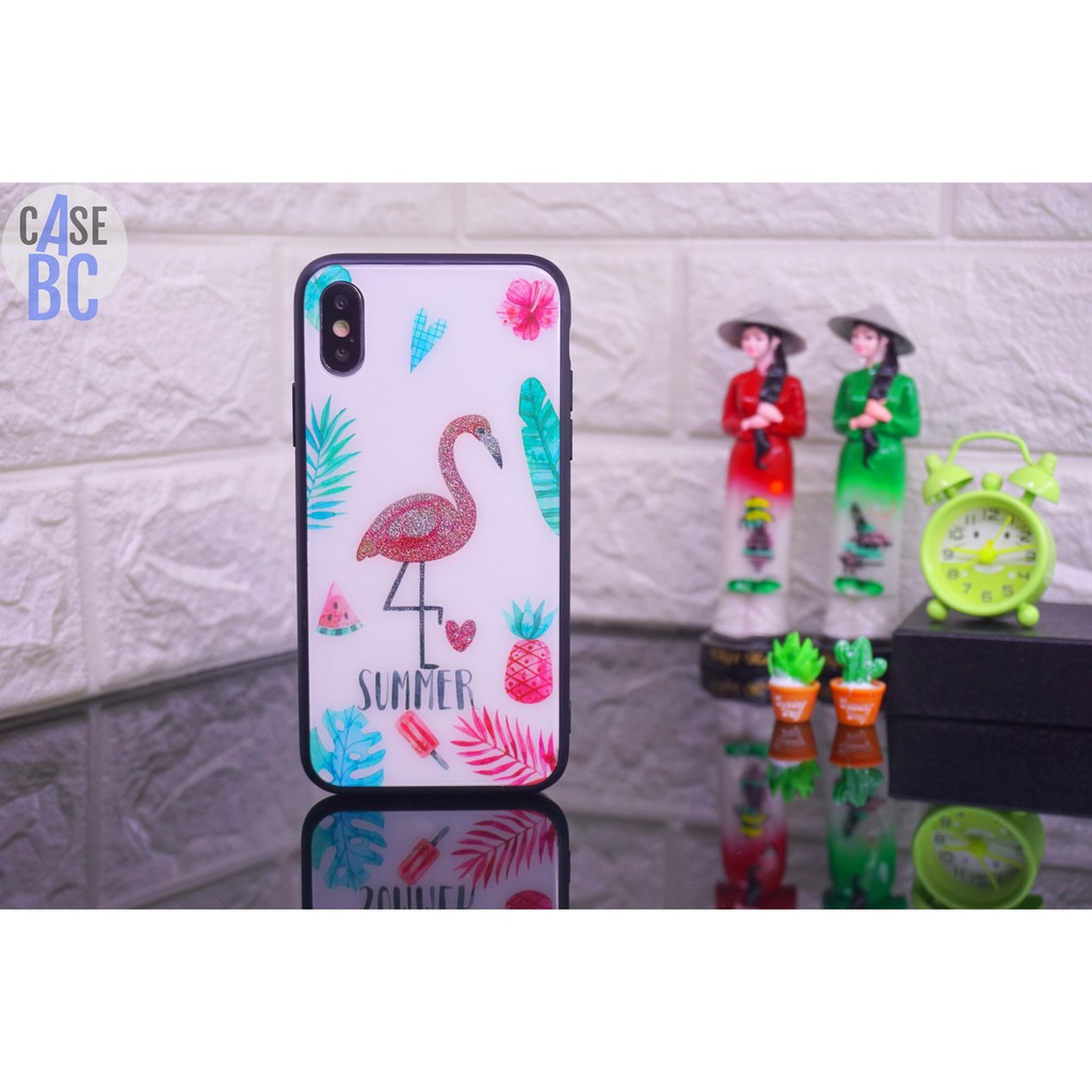 Glass Blink Motif Pasir  Hard Case Samsung Note 8 Note 9 Note 10 S10+ J2 Prime M20