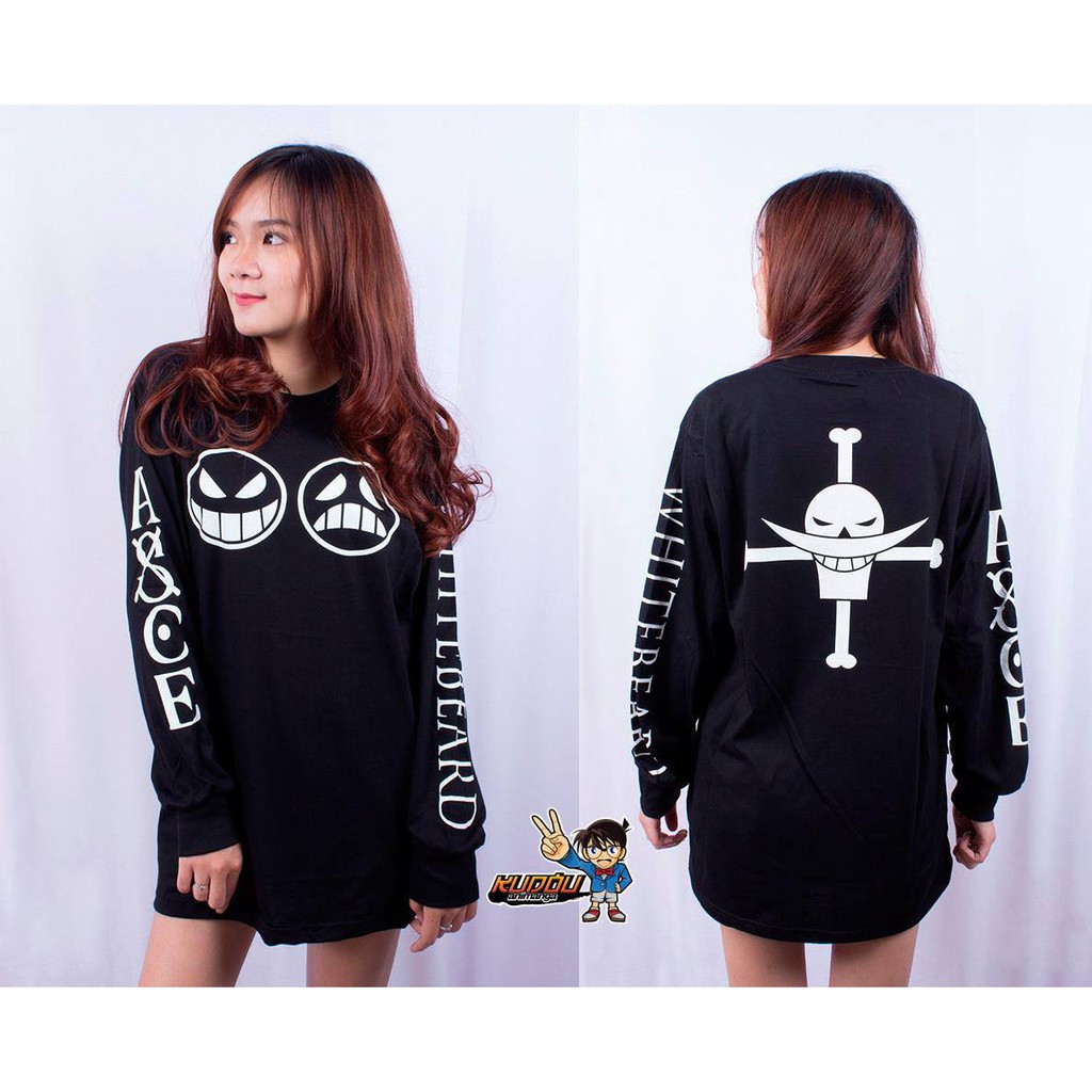 Longsleeve ASCE Onepiece Black Hiken No Ace Mugiwara