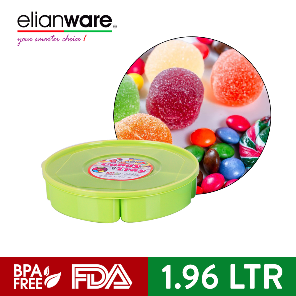 Elianware Kotak Snack (1.96L) BPA FREE 6 Compartments Snacks Candy Tray 4.8
