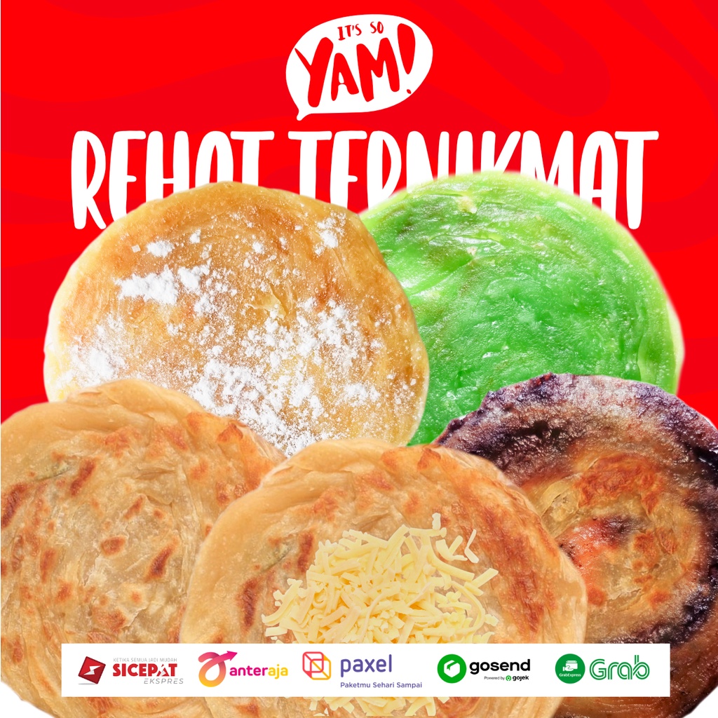 

Roti Maryam Original Yam! Cheese Cokelat Pandan Cane Canai Snack Frozen