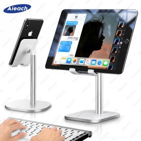 Dudukan Smartphone Stand Holder Handphone Telescopic Black ALuminum Besi Adjustable Foldable Tekuk