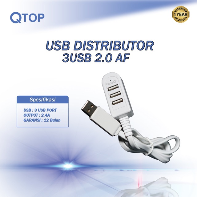 QTOP PORT 3 USB 2.A NEW COLLECTION [GARANSI 6 BULAN]