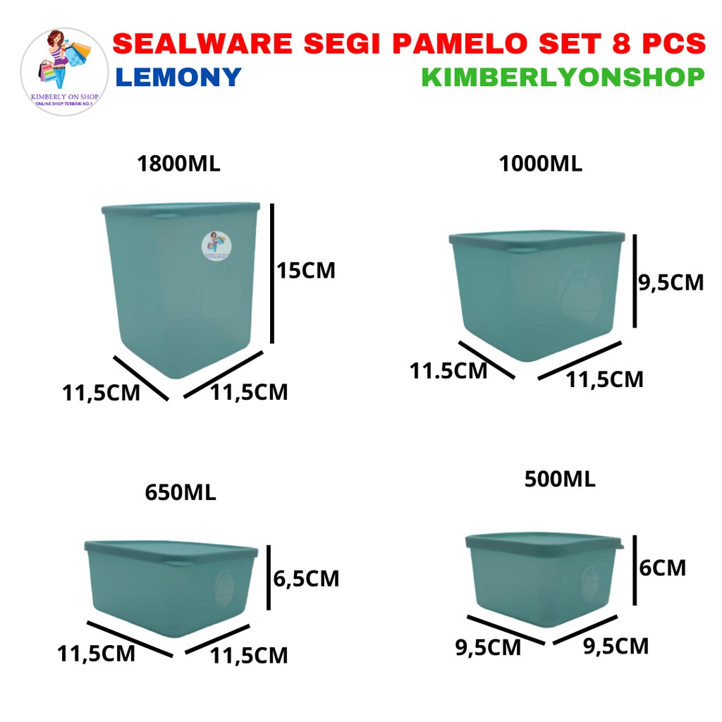 Kimberlyonshop Toples Sealware Segi Pamelo Set 8pcs Serbaguna Lemony