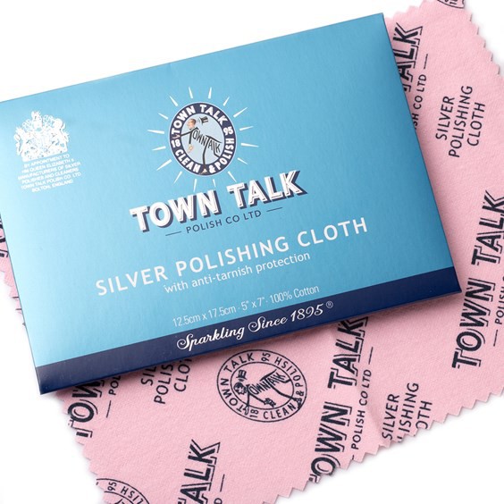 Original Town Talk Polish -Anti Tarnish SILVER Polishing Cloth lap poles silver