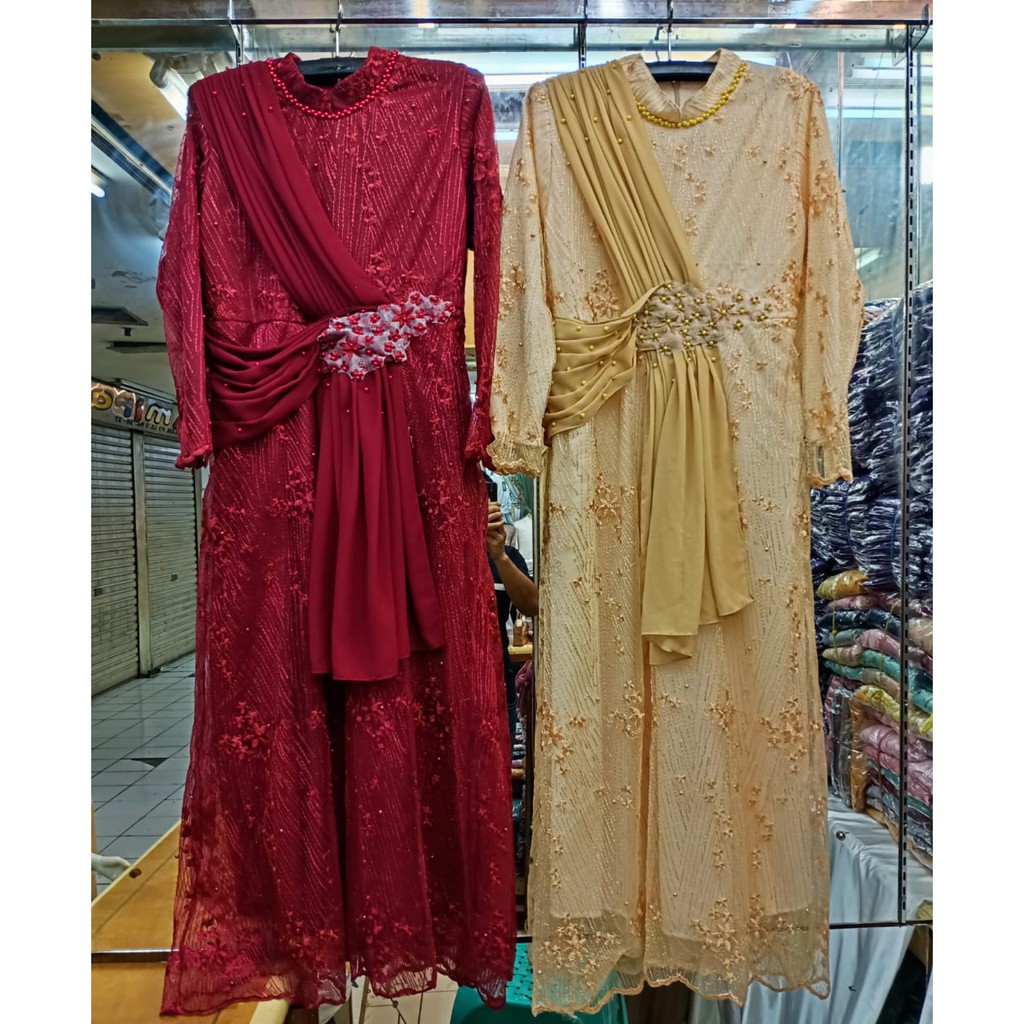 REAL PICT LONG GAMIS TULLE PESTA / GAMIS TULLE PESTA / GAUN PESTA