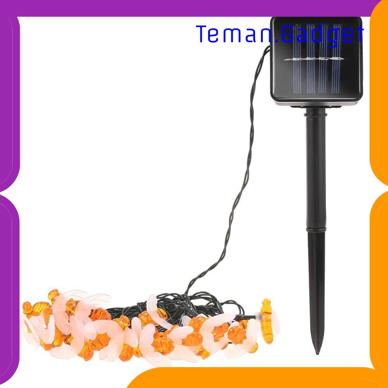 TG-DG253 FINETHER LAMPU HIAS DEKORASI LEBAH BEE 50 LED WITH SOLAR PANEL - BE306