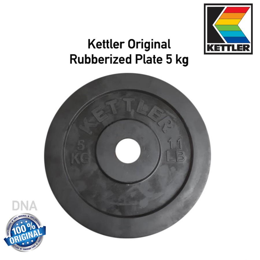 Kettler Rubberized Rubber Weight Plate 5 kg / Piring Barbel Karet ORI