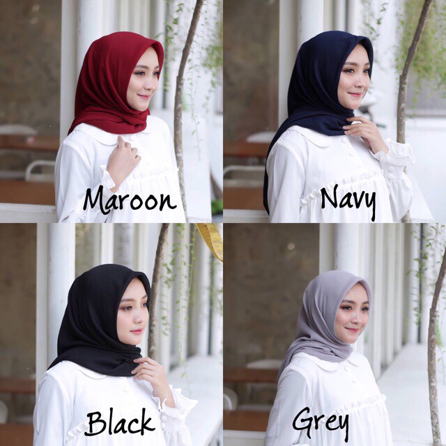 Hijab Square Serut Cornskin Serat Jagung Segi empat (4) Basic Polos [HIJAB CORNSKIN]
