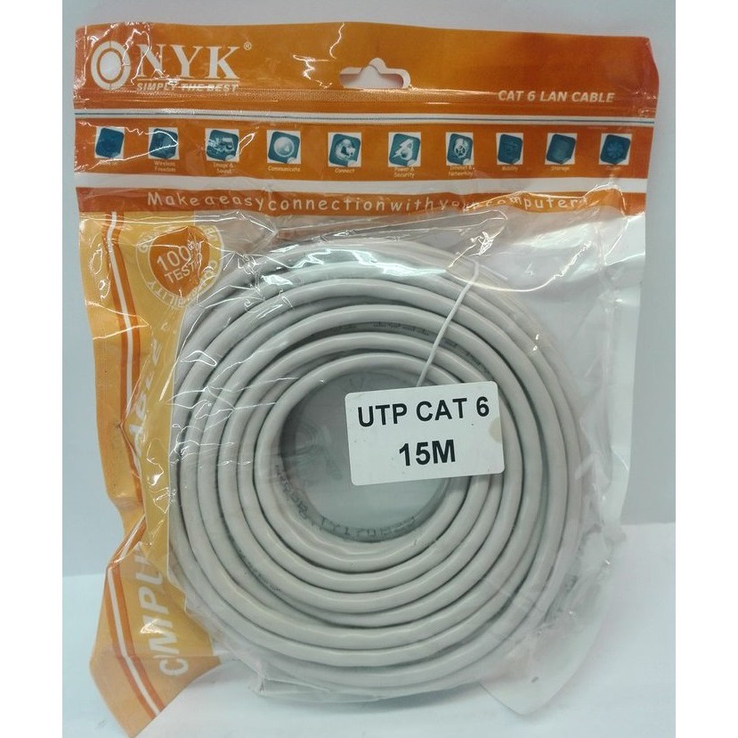 Kabel Lan UTP CAT 6 Panjang 15 Meter NYK 15M