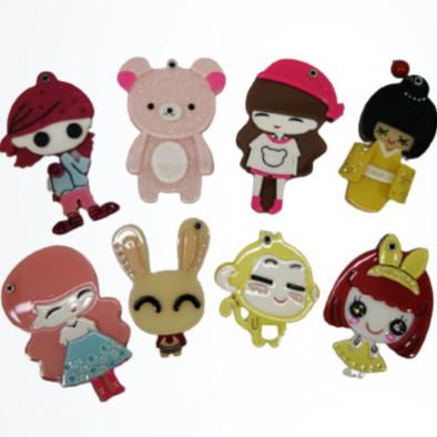 Cermin Rias Kaca Portable Travelling Mini Karakter Import-KECIL RANDOM