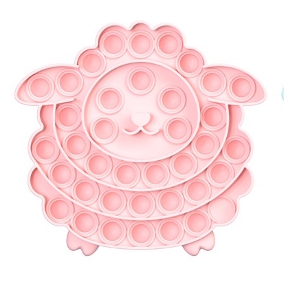 Animal Pop It Push it Pelangi Rainbow Unicorn Astronot Spinner Push Bubble Stress Kids Dino-DOMBA PINK