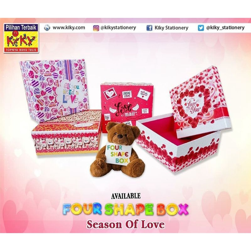 

Four Shape Love S / Box Kotak Love Kiky UK. S