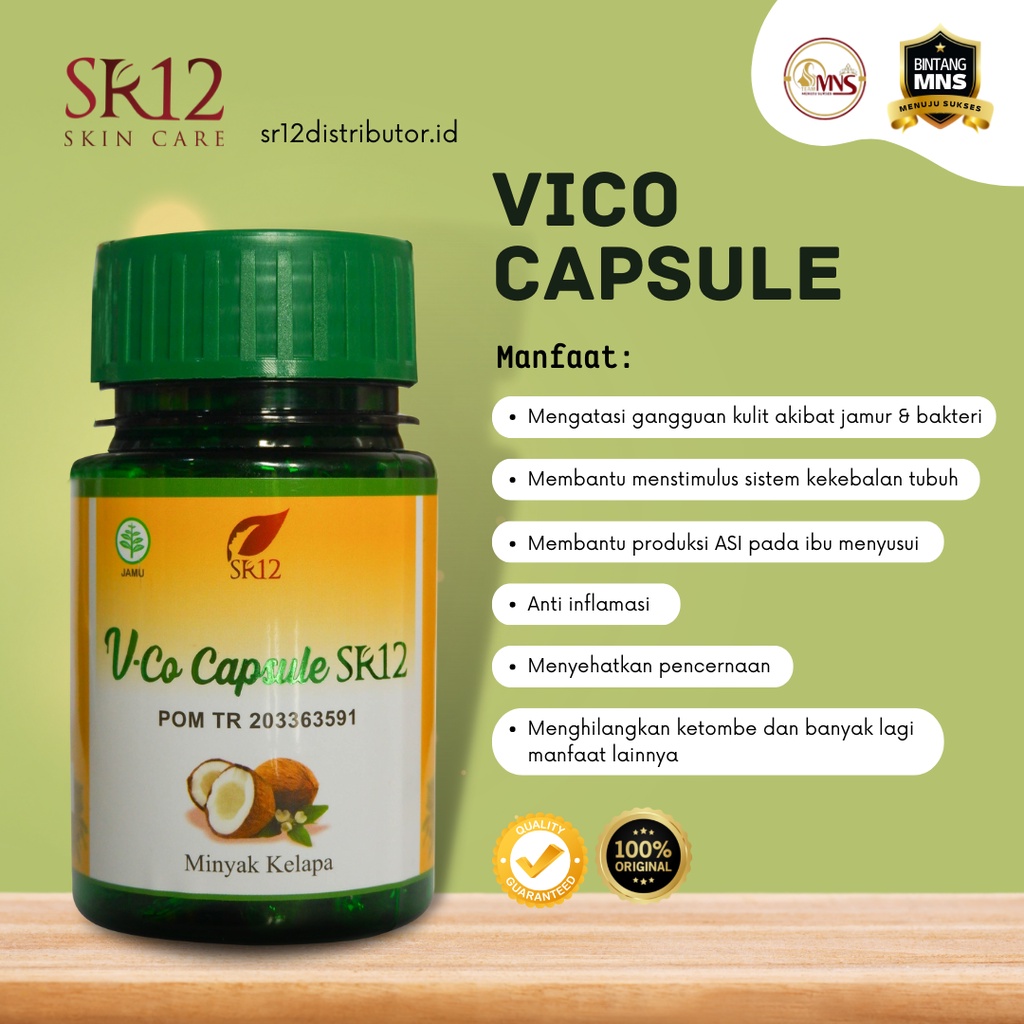 Vico kapsul minyak kelapa kapsul sr12 penggemuk badan penambah nafsu makan