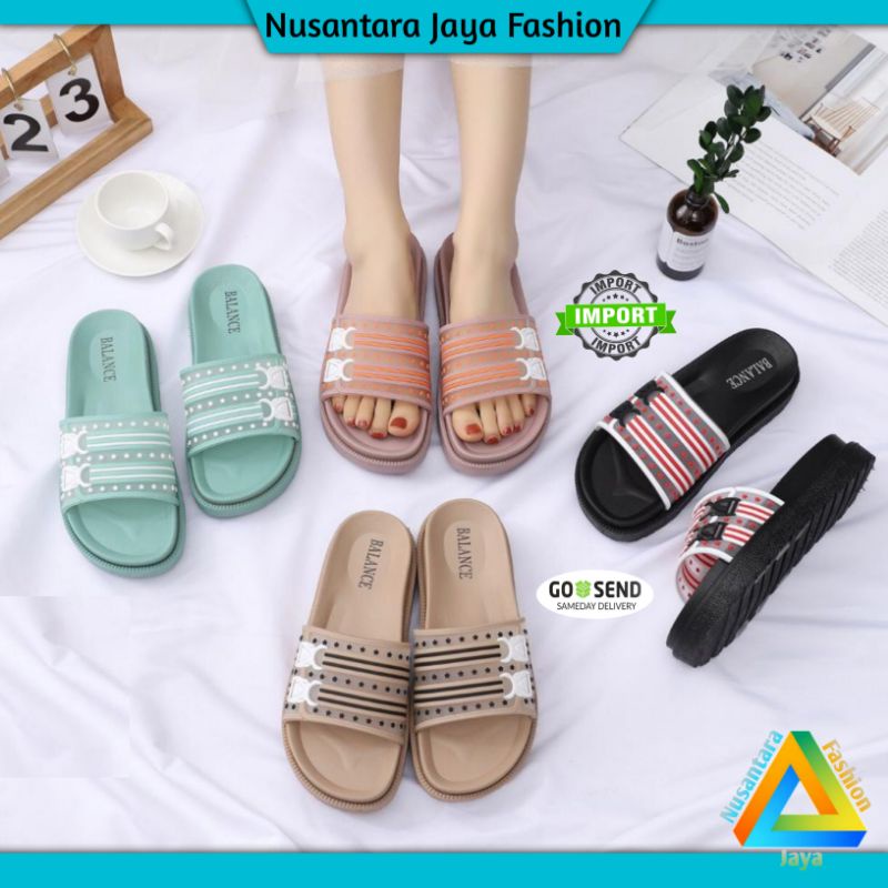 1.1 Sandal Wedges Jelly Wanita Import Balance 1603-65 VRLNSN