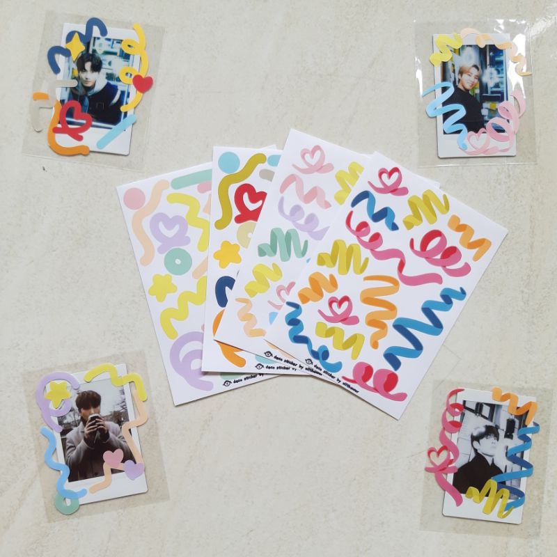

WOR STICKER - CONFETTI & RIBBON POLAROID DECO STICKER