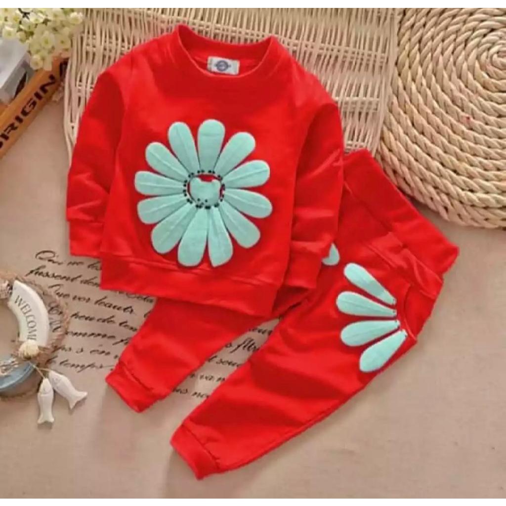 SETELAN SWEATER ANAK PEREMPUAN SUN FLOWERS SIZE 1-5 TAHUN BAHAN BABYTERRY LEMBUT/ SETELAN SWEATER ANAK CEWE/ SWEATER SUN FLOWERS ANAK PEREMPUAN/ SWEATER HITS ANAK PEREMPUAN