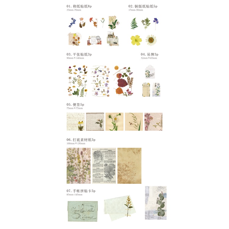 30 Pcs / Set Bahan Tekstil Desain Kupu-Kupu Bulan Gaya Vintage 6 Desain Untuk Dekorasi Album Jurnal Scrapbook-8