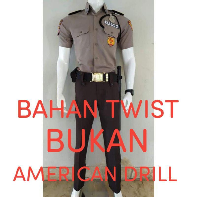 seragam PDH  satpam security terbaru bahan twist