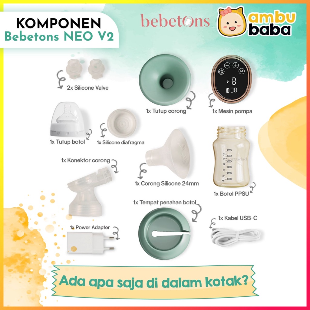Bebetons Neo V2 Rechargeable single electric Breast pump