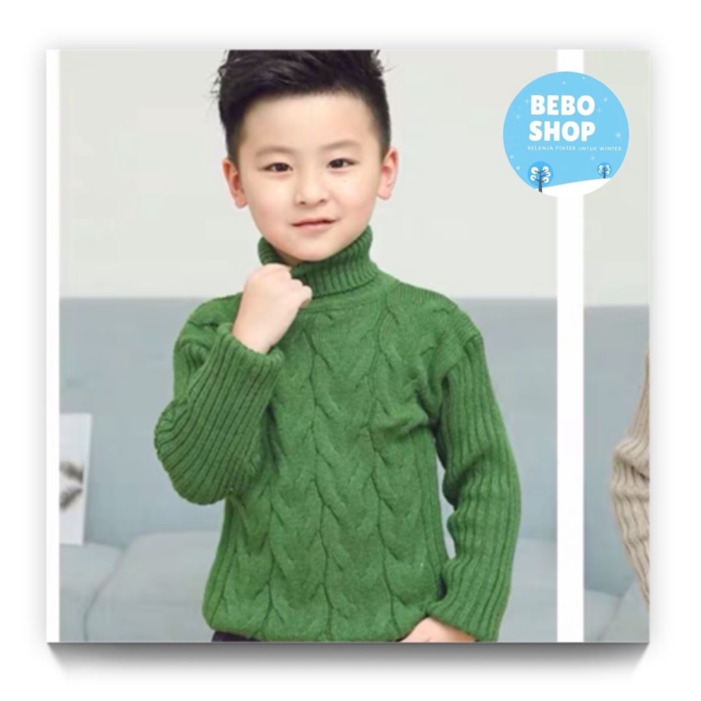 Sweater tebal rajut anak musim dinginwinter pullover turtleneck kids