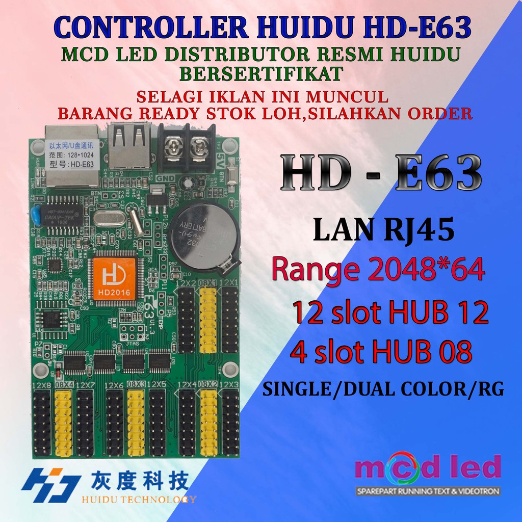 KONTROLER RUNNING TEXT HUIDU HD E63