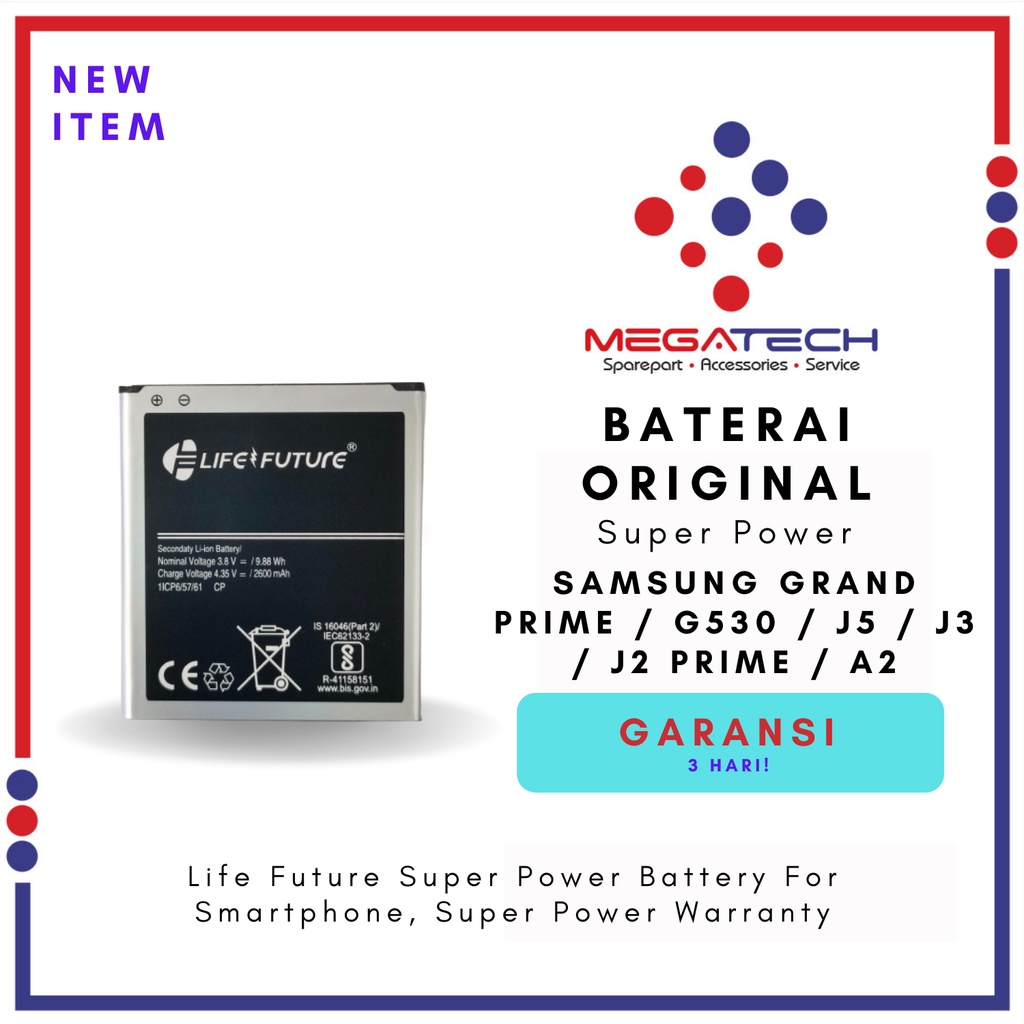 New Baterai Samsung Grand Prime / Baterai Samsung G530 / Baterai Samsung J5 / Baterai Samsung J3 /