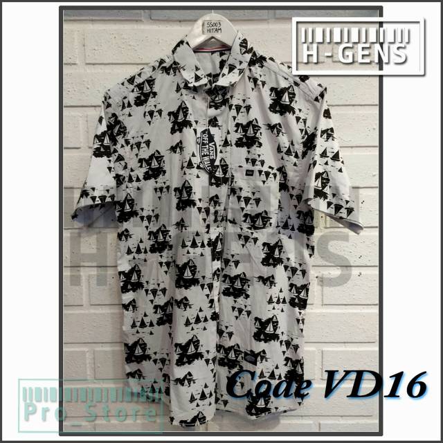 Kemeja Flanel Pria Lengan Pendek Kasual Motif Polos Putih Jumbo