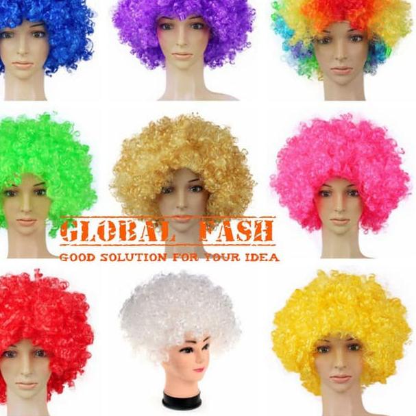 New Wig kuning/ wig kribo/ Wig Badut / Wig Cosplay/ Rambut Palsu full wig/ rambut badud/ rambut badut .,