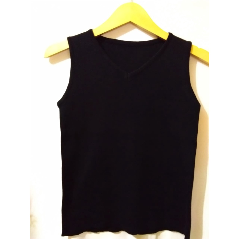 Manset Rajut Tanpa Lengan / Inner Rajut V Neck Tanpa Lengan / Tanktop Rajut Premium