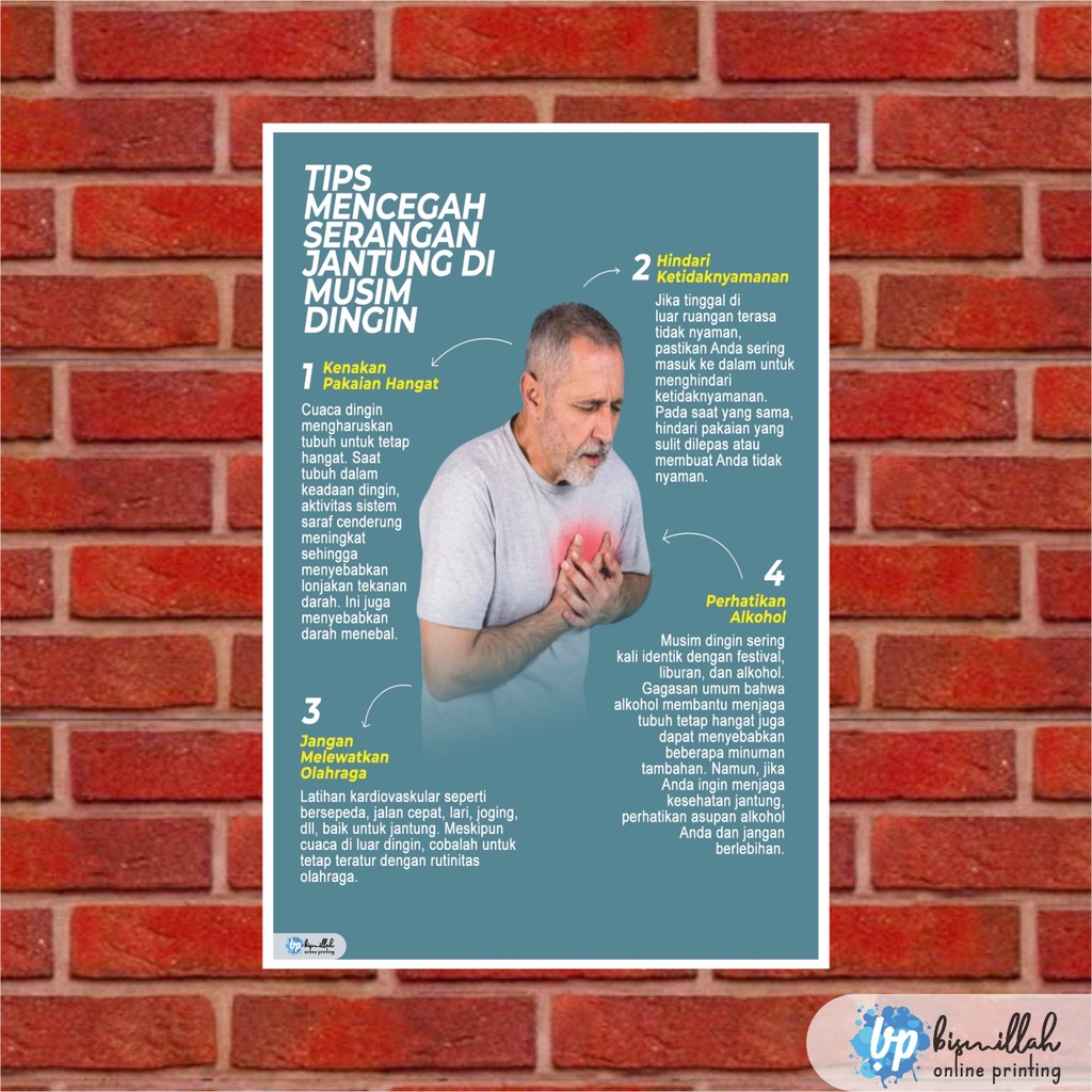 

Poster Kesehatan Tips Mencegah Serangan Jantung di Musim Dingin