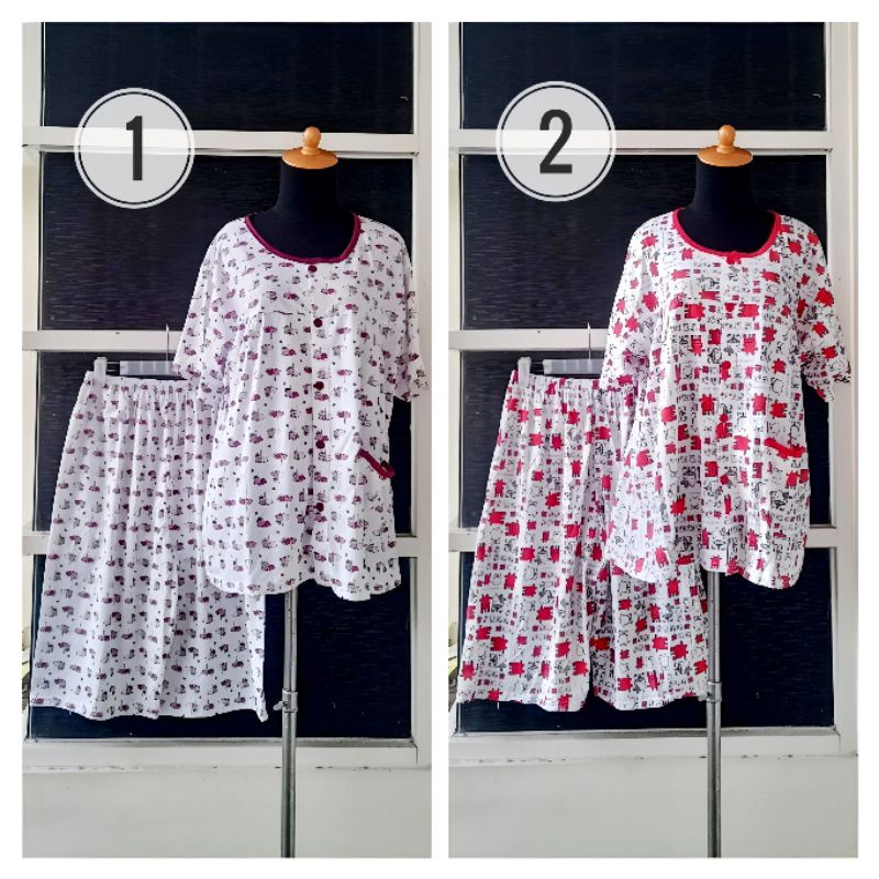 Set Babydoll Baju Tidur BKH 3/4 Jumbo - LD 120