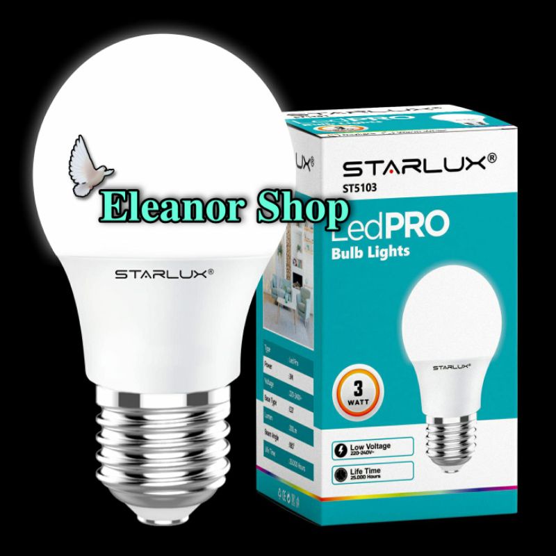 Bohlam Lampu LED PRO Buld lights Starlux 3 Watt Cahaya Putih