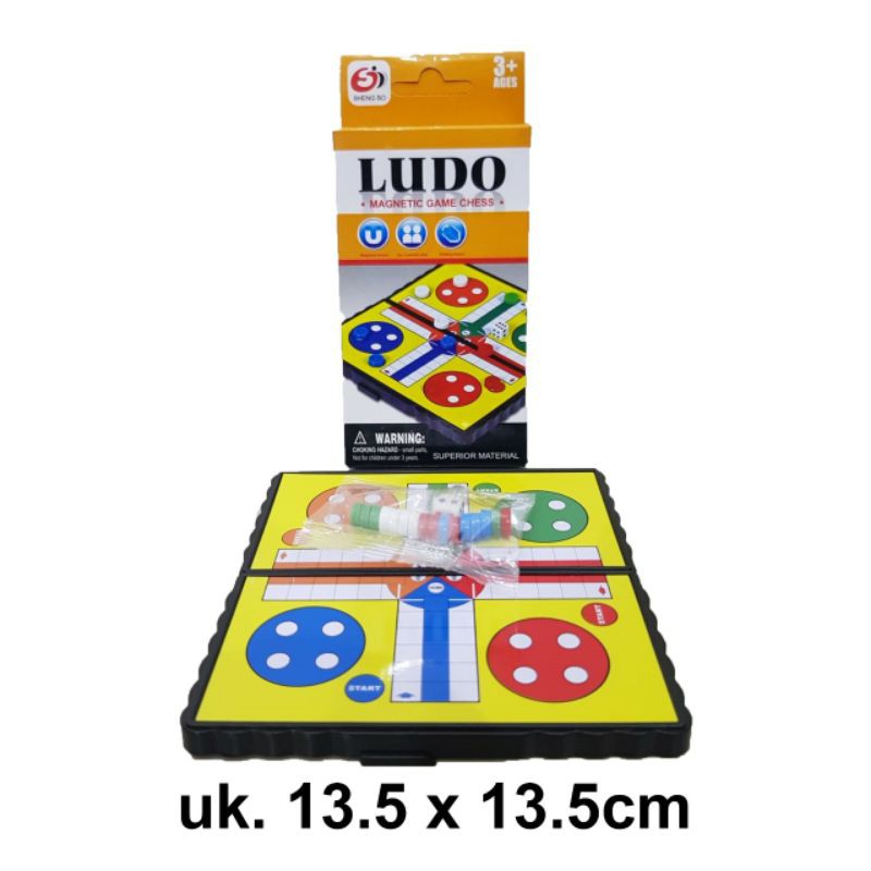 ludo mainan ludo magnet board game pocket portable.