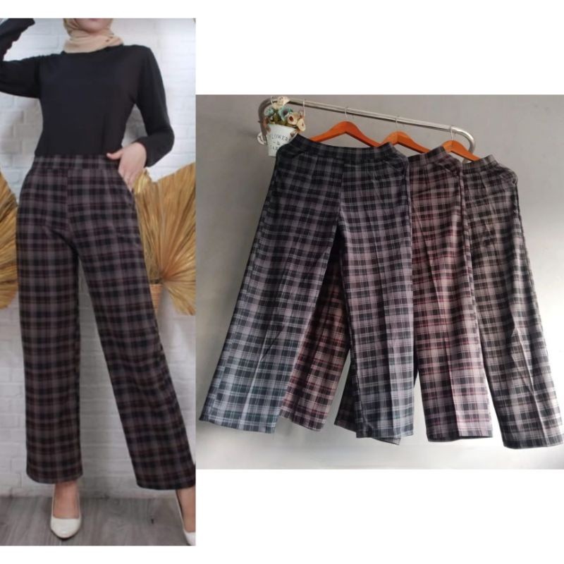 CELANA TARTAN CLASSIC / CELANA PANJANG WANITA / CELANA TARTAN PANJANG / CELANA PANJANG TARTAN