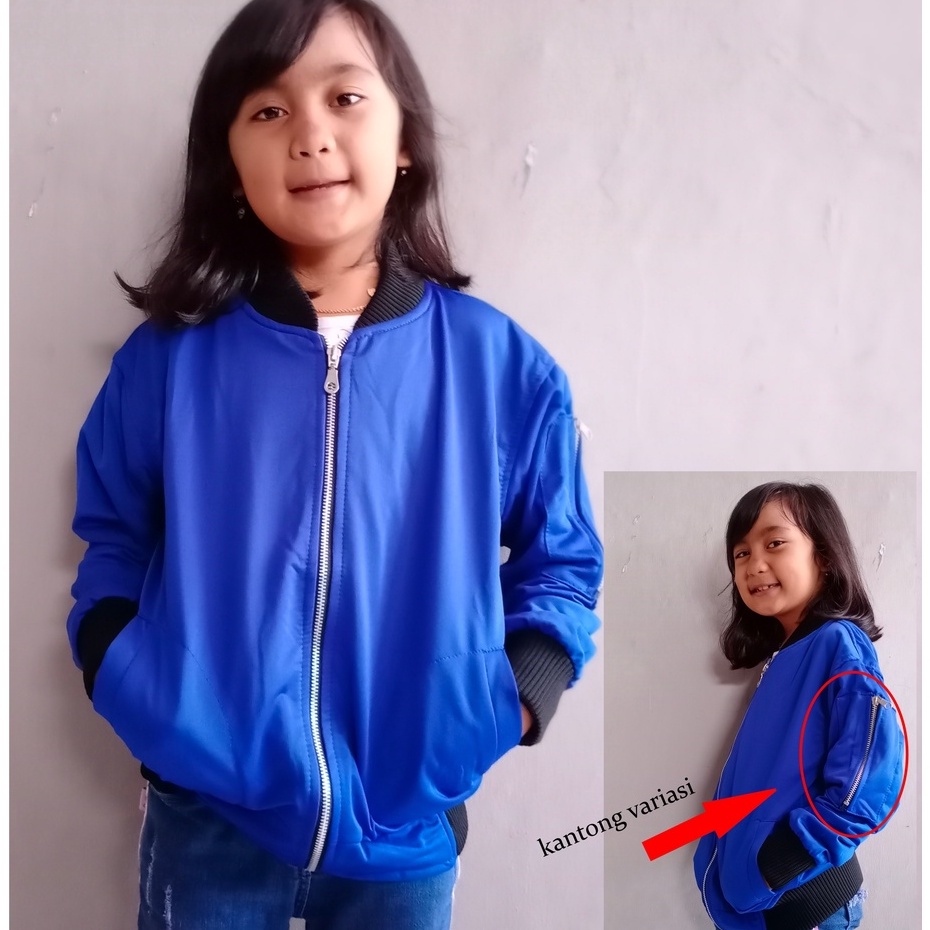 JAKET ANAK BOMBER ZIPPER POLOS KEKINIAN TERBARU BAHAN LOTTO USIA 2TAHUN SAMPAI 12TAHUN LAKI LAKI PEREMPUAN