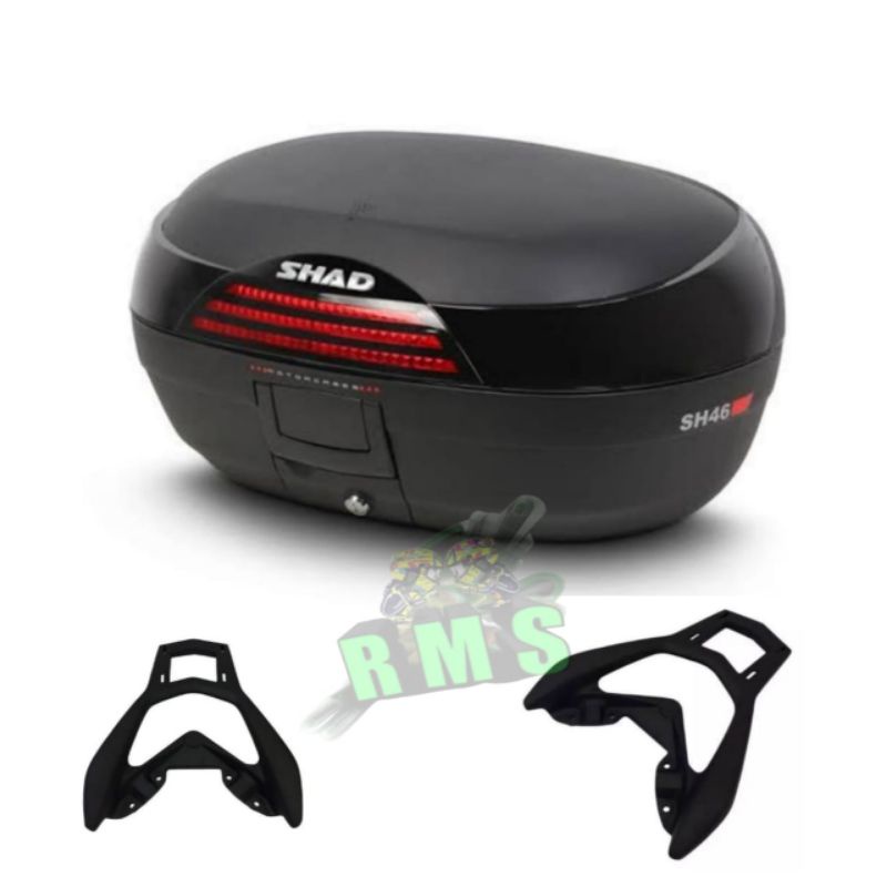 PAKETAN BOX SHAD 46 SH46 LITER + BREKET BOX NMAX 155 OLD / NMAX 155 NEW 2020 - 2021 BOX MOTOR SHAD 4