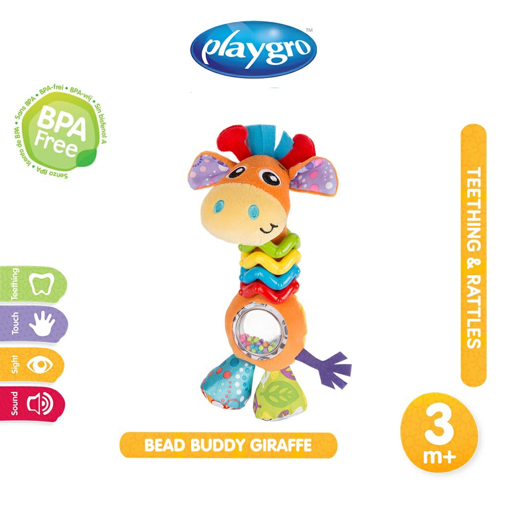 Playgro Bead Buddy Giraffe - Mainan Gigit Anak Bayi Balita