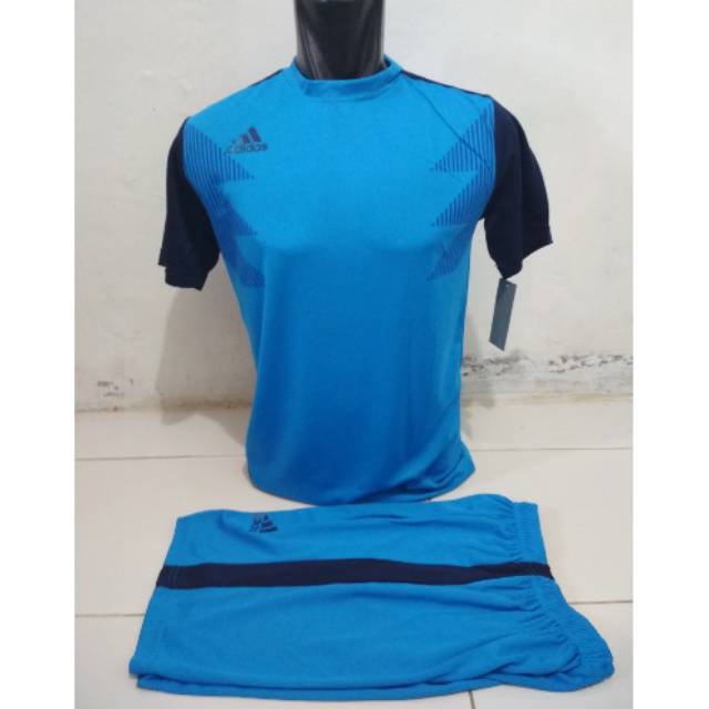ADIDAS TURKIS BIRU MUDA HITAM KOSTUM FUTSAL JERSEY KAOS BAJU BOLA SETELAN STELAN 26sport
