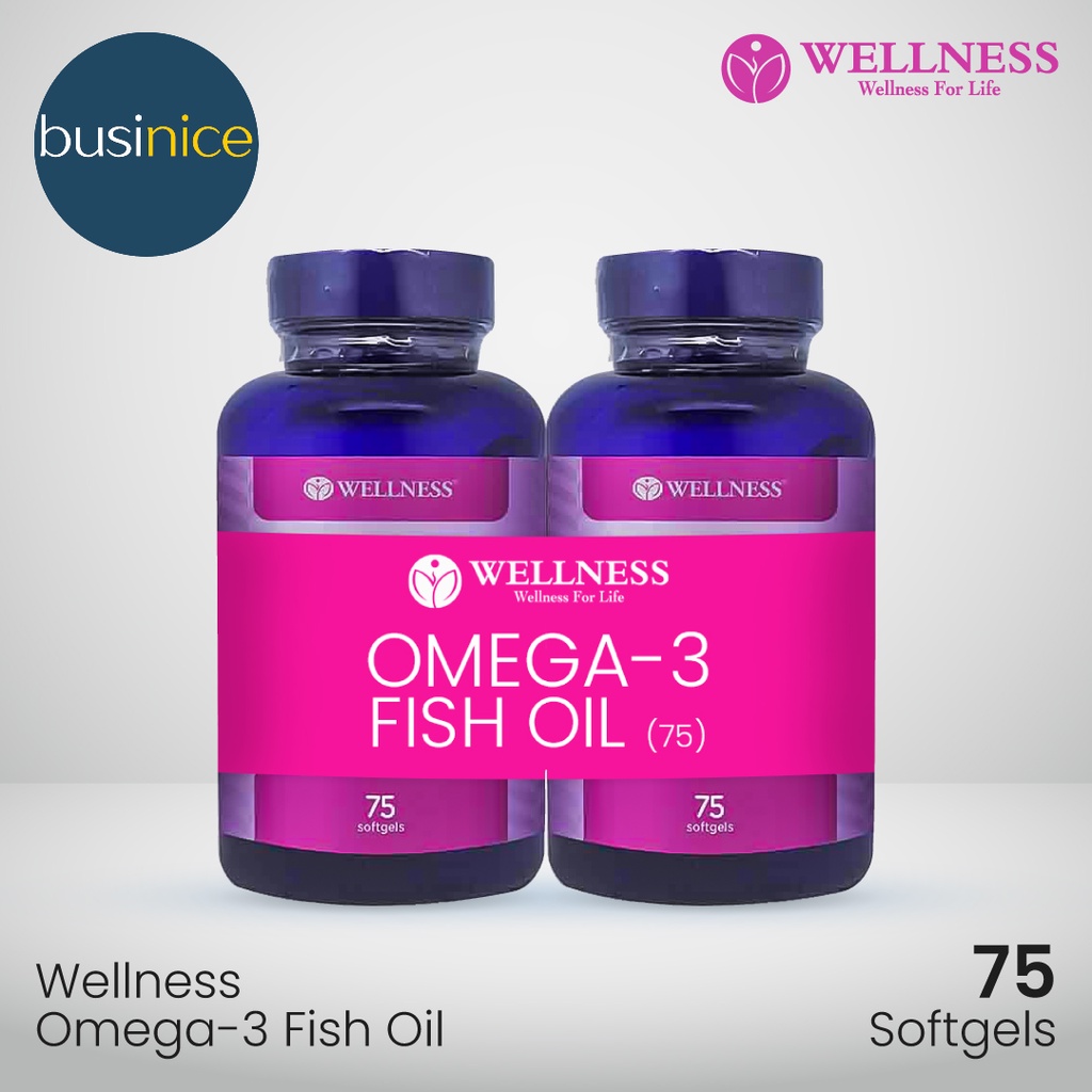 Wellness Omega 3 1000mg  Fish Oil 1000 mg 75 Kapsul Softgels (BUY 1 GET 1)