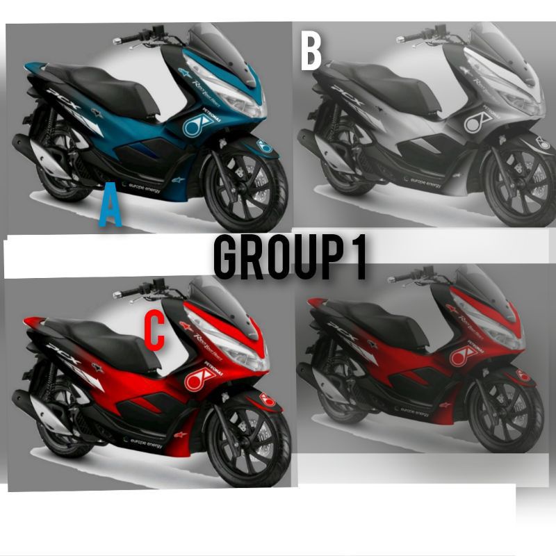 Sticker Decal Motor PCX 150 Full Body Variasi Petronas Merah Farian Warna