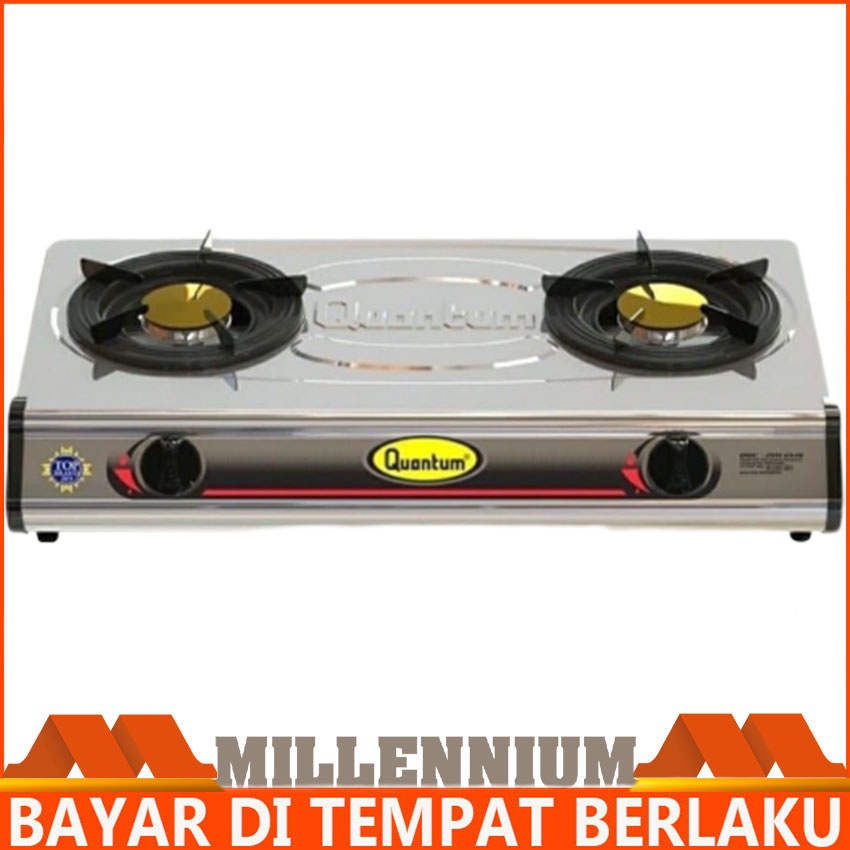 Kompor Gas 2 Tungku Quantum QGC 201 EMS Body Stainless