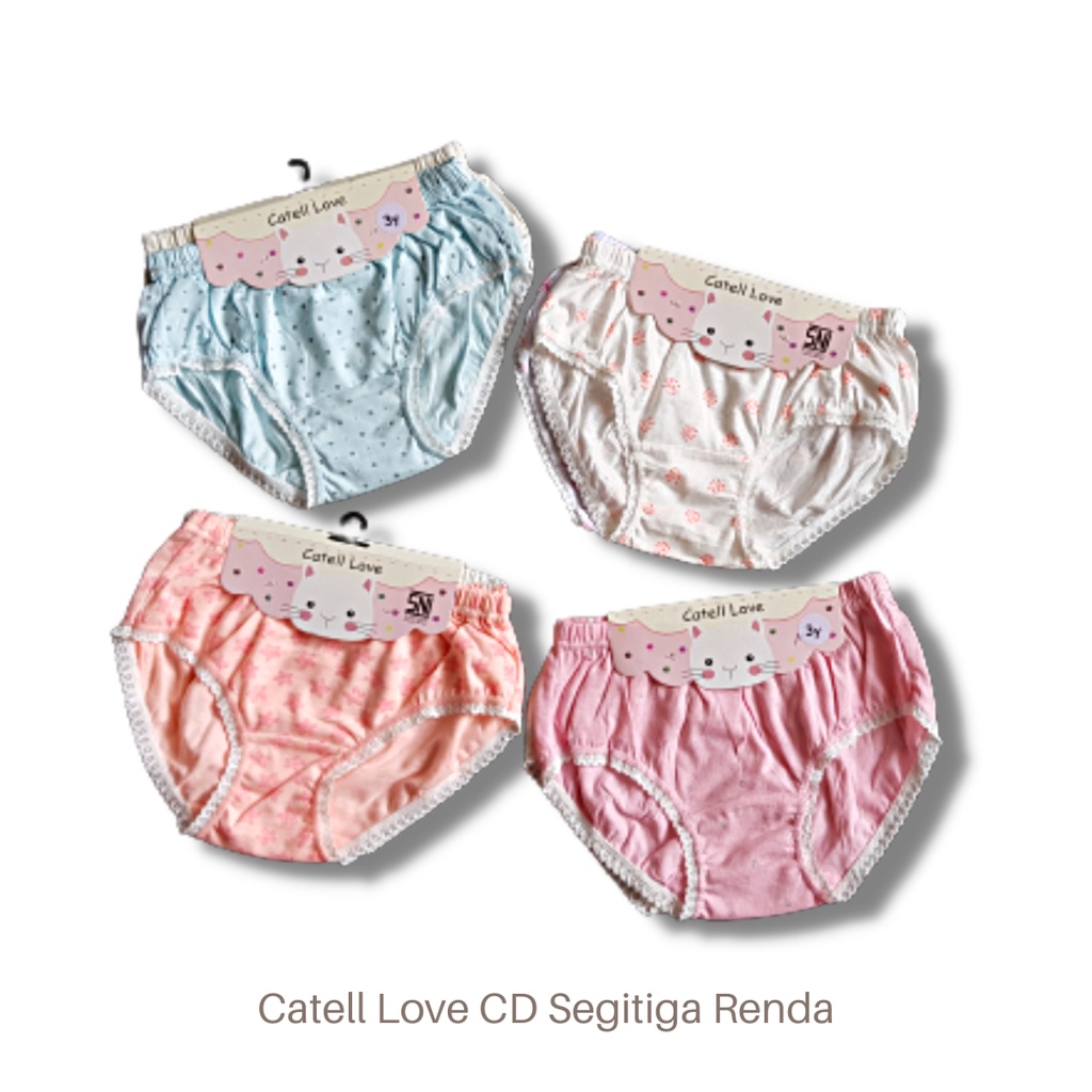 Catell Love CD Anak Perempuani 2 - 5 Tahun Celana Dalam Segitiga Renda Isi 2 Pcs